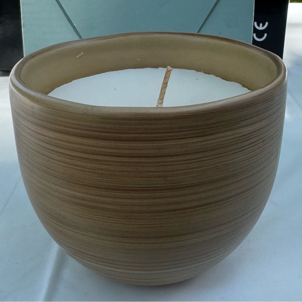 Vintage Retired Partylite raker bamboo ceramic